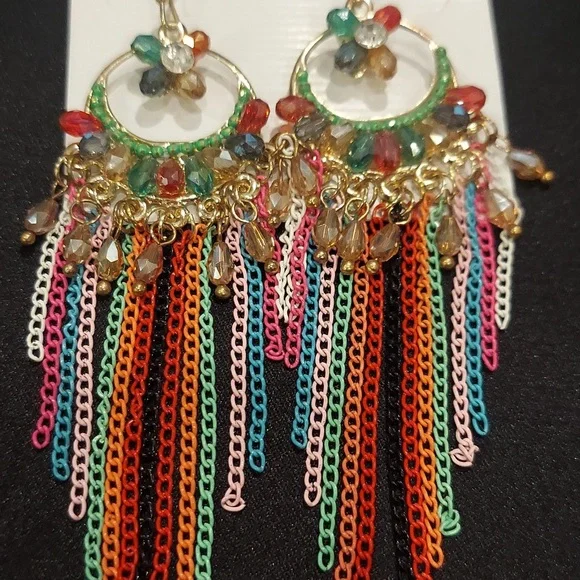 STELLA & RUBY CHANDELIER CHAIN EARRINGS - Picture 5 of 8